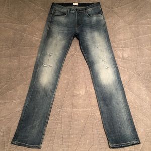 Hudson Distressed Jeans Slim Straight Leg